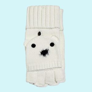 Kate Spade Gloves Polar Bear Pop Top Gloves Fingerless Mittens Merino Wool Gift